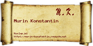 Murin Konstantin névjegykártya
